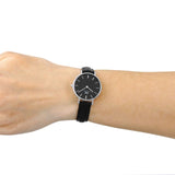 Buy Shop Daniel Wellington Classic Petite Sheffield Black Dial Black Leather Strap Watch For Women - DW00100236 USA Online