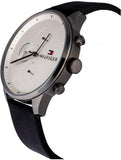 Buy Shop Tommy Hilfiger Lexor Silver Dial Black Leather Strap Watch For Men - 1791489 USA Online