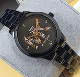 Buy Shop Michael Kors Runway Quartz Black Dial Black Steel Strap Watch For Women - MK6683 USA Online