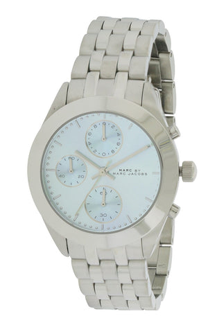 Buy Shop Marc Jacobs Peeker Chronograph Silver Dial Silver Steel Strap Watch for Women - MBM3371 USA Online