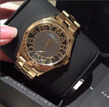 Buy Shop Marc Jacobs Henry Transparent Gold Dial Gold Steel Strap Watch for Women - MBM3206 USA Online