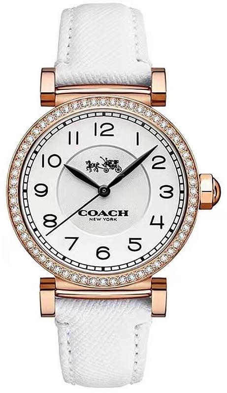Buy Shop Coach Madison White Dial White Leather Strap Watch for Women - 14502401 USA Online