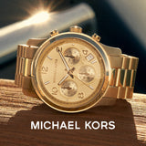 Buy Shop Michael Kors Runway Chronograph Gold Dial Gold Steel Strap Watch For Women - MK7323 USA Online