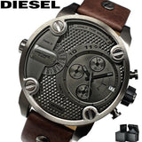 Buy Shop Diesel Little Daddy SBA Small Sized Grey Dial Brown Leather Strap Watch For Men - DZ7258 USA Online