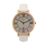 Buy Shop Fossil Jacqueline Quartz Mother of Pearl White Dial White Leather Strap Watch for Women - ES4579 USA Online