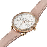 Buy Shop Fossil Tailor Quartz White Dial Pink Leather Strap Watch for Women - ES4393 USA Online