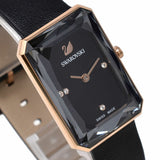 Buy Shop Swarovski Uptown Black Dial Black Leather Strap Watch for Women - 5547710 USA Online
