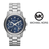Buy Shop Michael Kors Hunger Stop 100 Series Navy Blue Dial Silver Steel Strap Watch for Women - MK5814 USA Online