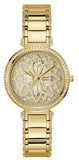 Buy Shop Guess Lily Quartz Gold Dial Gold Steel Strap Watch For Women - GW0528L2 USA Online