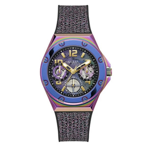Buy Shop Guess Multifunction Analog Purple Dial Black Rubber Strap Watch For Women - GW0620L4 USA Online