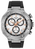 Tissot T Race Chronograph White Dial Black Rubber Strap Watch For Men - T141.417.17.011.00