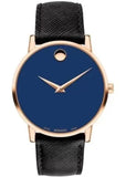 Buy Shop Movado Museum Sport Blue Dial Black Leather Strap Watch for Men - 0607266 USA Online