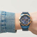 Buy Shop Guess Jolt Analog Blue Dial Blue Steel Strap Watch for Men - W0377G4 USA Online