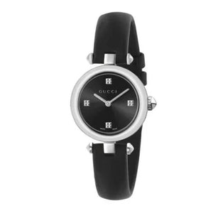Buy Shop Gucci Diamantissima Quartz Diamonds Black Dial Black Leather Strap Watch for Women - YA141506 USA Online