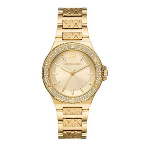 Buy Shop Michael Kors Lennox Three-Hand Gold Dial Gold Steel Strap Watch For Women - MK7339 USA Online