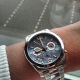 Buy Shop Fossil Perfect Boyfriend Mother of Pearl Blue Dial Silver Steel Strap Watch for Women - ES3880 USA Online
