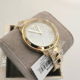 Buy Shop Michael Kors Runway Mercer Crystals Silver Dial Gold Steel Strap Watch For Women - MK6715 USA Online