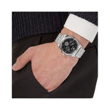 Buy Shop Emporio Armani Franco Black Dial Silver Steel Strap Watch For Men - AR0373 USA Online