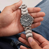 Buy Shop Guess Track Black Dial Silver Steel Strap Watch for Men - GW0426G1 USA Online