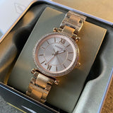 Buy Shop Fossil Carlie Silver Dial Two Tone Steel Strap Watch for Women - ES4342 USA Online