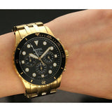 Buy Shop Fossil FB-01 Chronograph Black Dial Gold Steel Strap Watch for Men - FS5836 USA Online