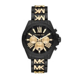 Michael Kors Wren Chronograph Black Dial Two Tone Steel Strap Watch for Women - MK6978