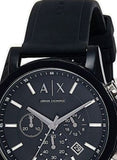 Buy Shop Armani Exchange Outerbanks Chronograph Black Dial Black Silicone Strap Watch For Men - AX1326 USA Online