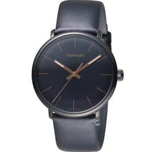 Buy Shop Calvin Klein High Noon Quartz Black Dial Black Leather Strap Watch for Men - K8M214CB USA Online