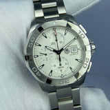 Tag Heuer Aquaracer Caliber 16 Automatic Chronograph White Dial Silver Steel Strap Watch for Men - CAY2111.BA0927