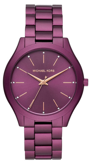 Buy Shop Michael Kors Slim Runway Quartz Purple Dial Purple Steel Strap Watch For Women - MK4507 USA Online