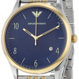 Buy Shop Emporio Armani Classic Quartz Blue Dial Two Tone Steel Strap Watch For Men - AR1868 USA Online