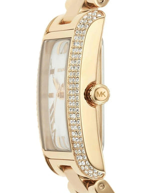 Buy Shop Michael Kors Emery Three-Hand Crystals Silver Dial Gold Steel Strap Watch for Women - MK4643 USA Online