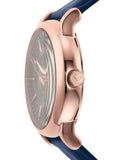 Buy Shop Emporio Armani Meccanico Automatic Blue Dial Blue Leather Strap Watch For Men - AR60050 USA Online