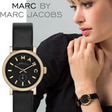 Buy Shop Marc Jacobs Baker Black Dial Black Leather Strap Watch for Women - MBM1273 USA Online
