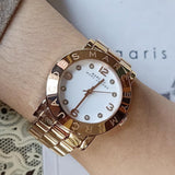 Buy Shop Marc Jacobs Amy White Dial Rose Gold Steel Strap Watch for Women - MBM3077 USA Online