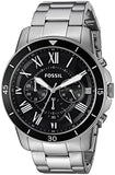 Buy Shop Fossil Grant Sport Chronograph Black Dial Silver Steel Strap Watch for Men - FS5236 USA Online