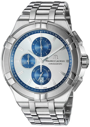 Buy Shop Maurice Lacroix Aikon Chronograph Silver Dial Silver Steel Strap Watch for Men - AI1018-SS002-131-1 USA Online