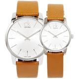 Buy Shop Calvin Klein City Quartz White Dial Light Brown Leather Strap Watch For Men - K2G21138 USA Online