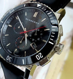Buy Shop Burberry The City Black Dial Black Leather Strap Watch for Men - BU9382 USA Online