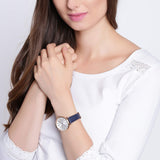Buy Shop Fossil Jacqueline White Dial Blue Leather Strap Watch for Women - ES3843 USA Online
