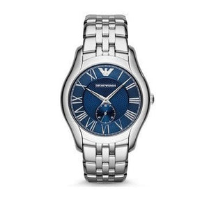 Buy Shop Emporio Armani Valente Chronograph Blue Dial Silver Steel Strap Watch For Men - AR1789 USA Online