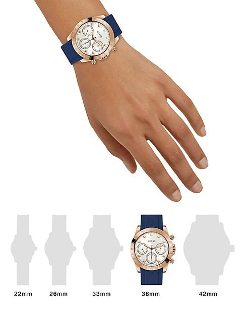 Buy Shop Guess Eclipse White Dial Blue Rubber Strap Watch for Women - GW0315L2 USA Online