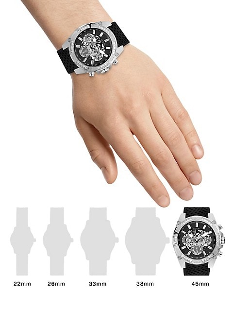 Buy Shop Guess Trophy Multifunction Black Dial Black Rubber Strap Watch for Men - GW0333G1 USA Online