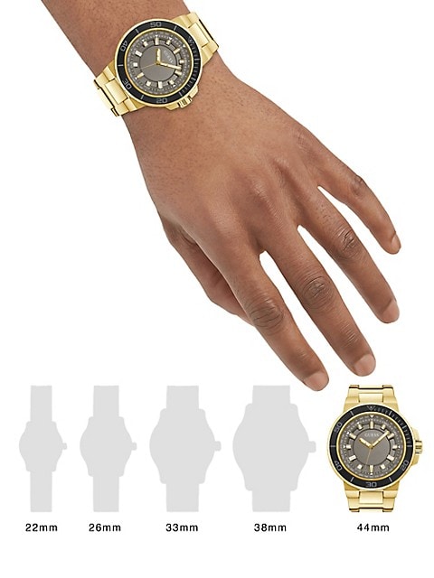 Buy Shop Guess Track Grey Dial Gold Steel Strap Watch for Men - GW0426G2 USA Online