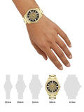 Buy Shop Guess Night Life Diamonds Black Dial Gold Steel Strap Watch for Women - GW0405L2 USA Online