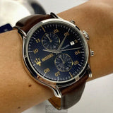Buy Shop Maserati Epoca Chronograph Blue Dial Brown Leather Strap Watch For Men - R8871618001 USA Online