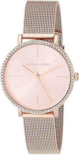 Buy Shop Michael Kors Mini Jayne Crystals Rose Gold Dial Rose Gold Mesh Strap Watch for Women - MK7122 USA Online