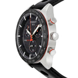 Buy Shop Tissot PRS 516 Chronograph Black Dial Black Leather Strap Watch For Men - T100.417.16.051.00 USA Online
