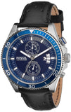 Fossil Wakefield Chronograph Blue Dial Black Leather Strap Watch for Women - CH2945