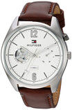 Tommy Hilfiger Deacon White Dial Brown Leather Strap Watch for Men - 1791550